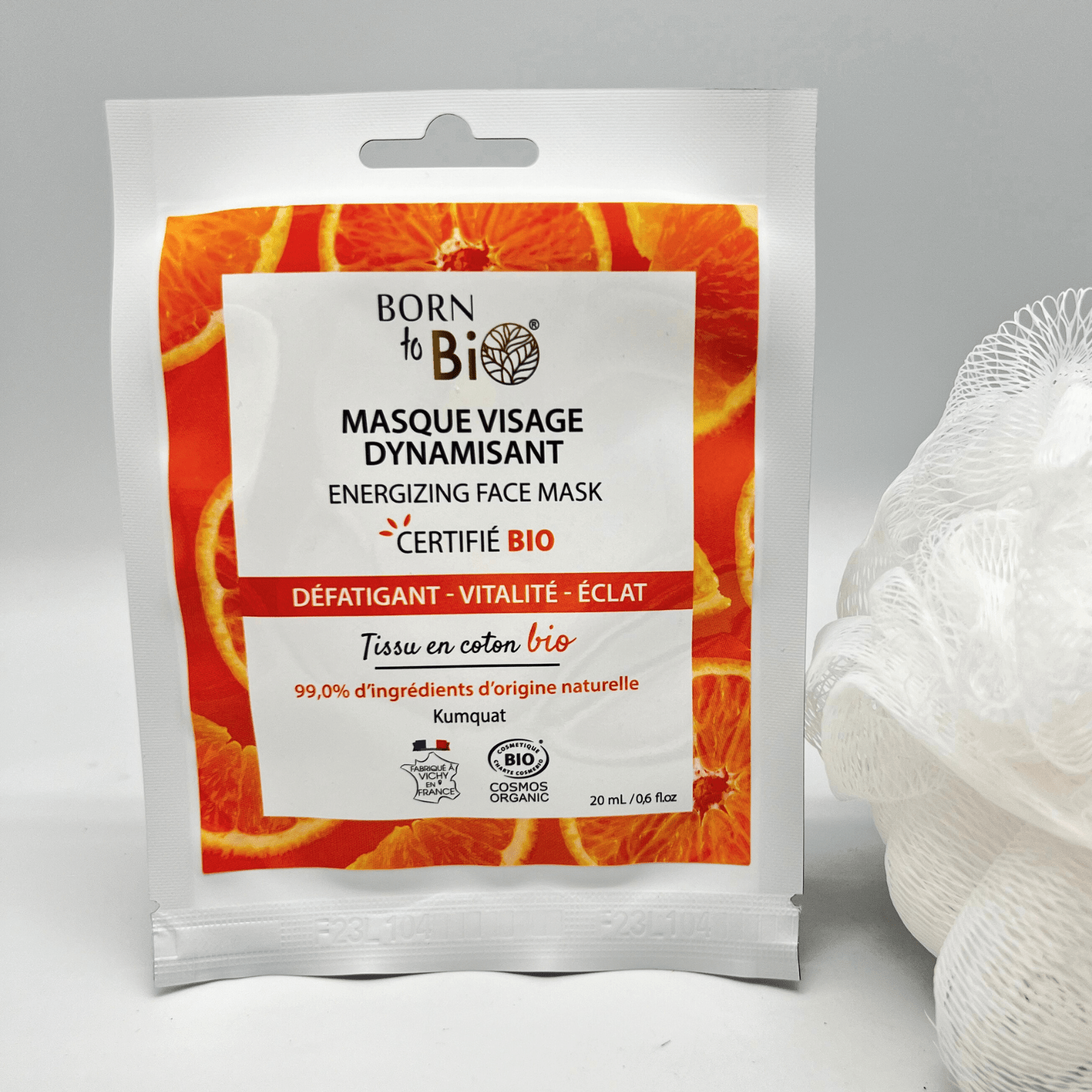 Masque visage Dynamisant en coton - Certifié Bio - Ladykheira Lab